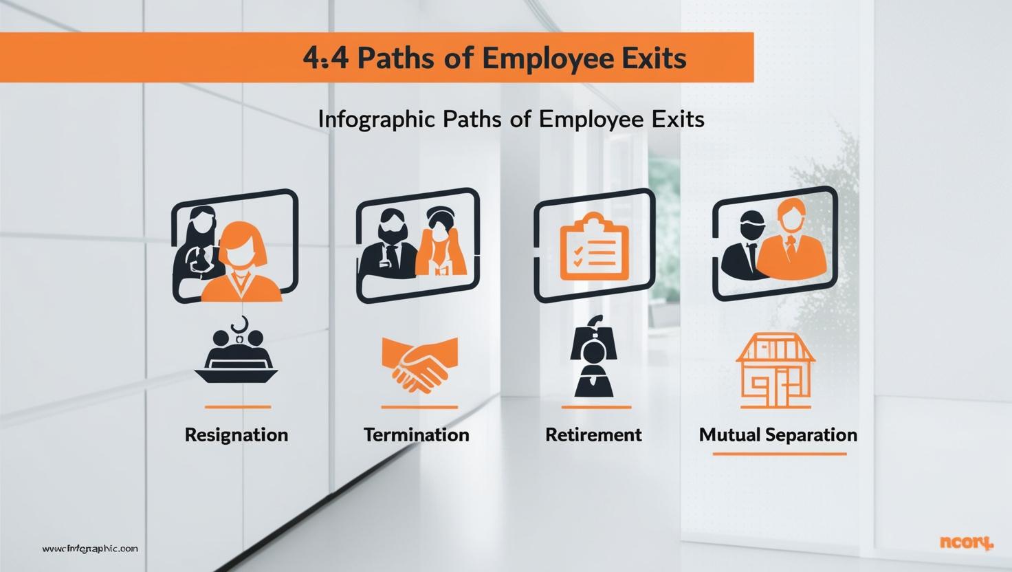 The Confident Employer’s Guide to Employee Exit Management in Kenya (2025 Edition) 1 Infographic showing four paths of employee exit management – Kazicloud Careers